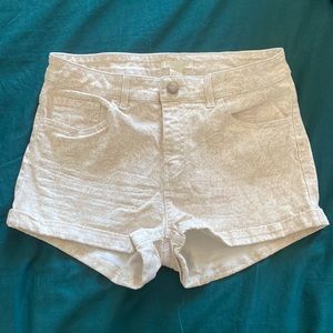 Stretchy High Waist Waisted H&M Jean Shorts Cobra Snake Beige Print sz 6 EUC